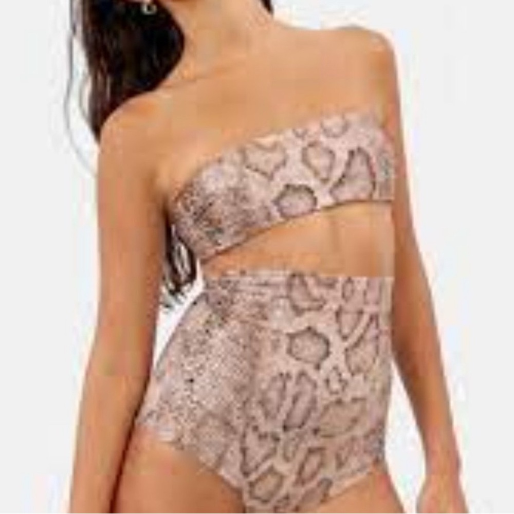 Mara Hoffman Brown Snake Print Swimsuit